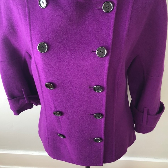 Per Se Magenta Double Breasted Wool angora jacket - Picture 6 of 9